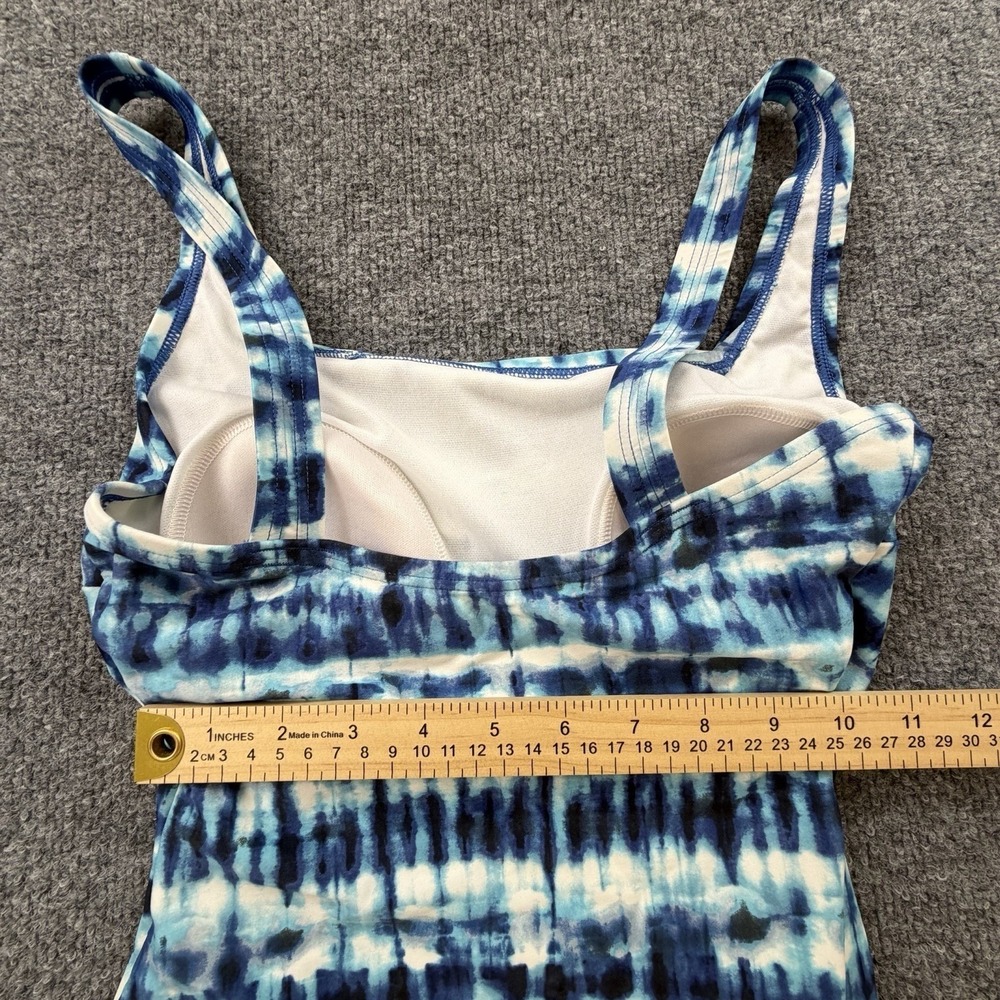 Speedo One Piece Swimsuit Blue Tie Dye Padded Athletic Swim Women S - Picture 4 of 8